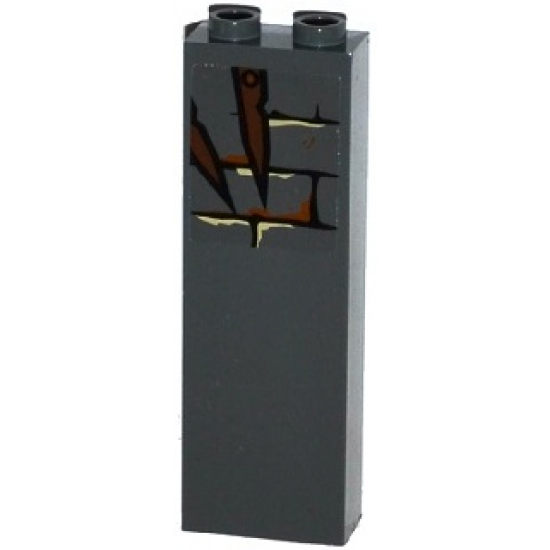 Brick 1 x 2 x 5 with Bricks and 2 Broken Wooden Boards on Left Pattern (Sticker) - Set 79014