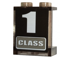 Panel 1 x 2 x 2 - Hollow Studs with '1 CLASS' Pattern (Sticker) - Sets 4511 / 10157