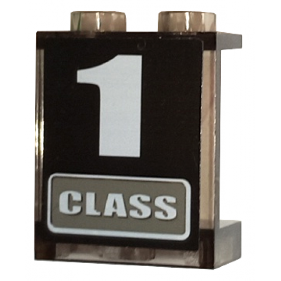 Panel 1 x 2 x 2 - Hollow Studs with '1 CLASS' Pattern (Sticker) - Sets 4511 / 10157