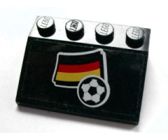 Slope 33 3 x 4 with Flag of Germany and Soccer Ball Pattern (Sticker) - Set 3404