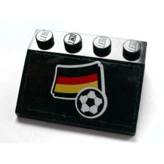 Slope 33 3 x 4 with Flag of Germany and Soccer Ball Pattern (Sticker) - Set 3404