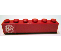 Brick 1 x 6 with 'SNCF' Pattern (Sticker) - Set 164