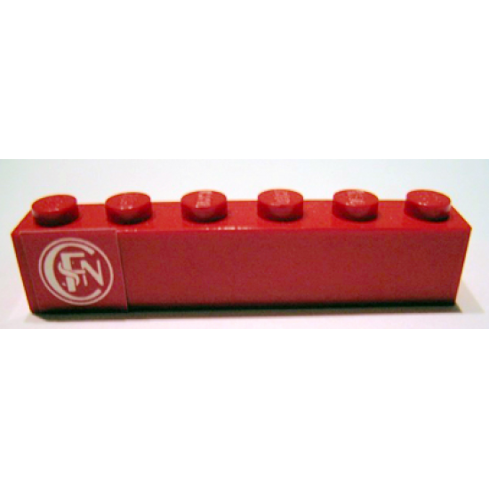 Brick 1 x 6 with 'SNCF' Pattern (Sticker) - Set 164