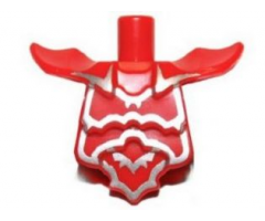 Torso, Modified Short with Armor Breastplate with Shoulder Ridges and Silver Edges Pattern