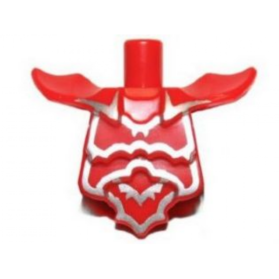 Torso, Modified Short with Armor Breastplate with Shoulder Ridges and Silver Edges Pattern