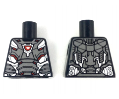 Torso Pearl Dark Gray Armor with Silver and Dark Red Trim Pattern