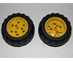 Wheel & Tire Assembly 43.2mm D. x 26mm Technic Racing Small, 3 Pin Holes with Black Tire 68.7 x 34 R (41896 / 61480)