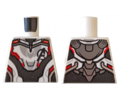 Torso Armor with Black Avengers Logo and Panel with Silver Dots, Red and Light Bluish Gray Trim Pattern