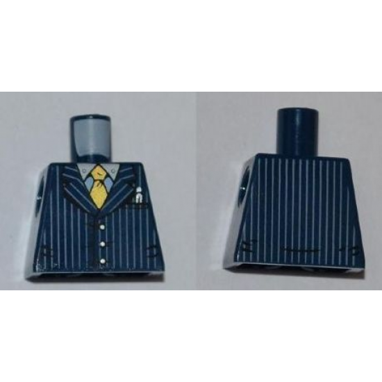 Torso Suit Pinstripe Jacket and Gold Tie Pattern