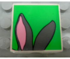 Duplo, Tile 2 x 2 x 1 with Rabbit Mosaic Picture 15 Pattern (Set 1014)