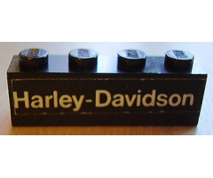 Brick 1 x 4 with 'Harley-Davidson' Pattern (Sticker) - Set 394