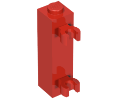 Brick, Modified 1 x 1 x 3 with 2 Clips (Vertical Grip) - Solid Stud