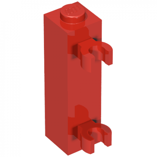 Brick, Modified 1 x 1 x 3 with 2 Clips (Vertical Grip) - Solid Stud