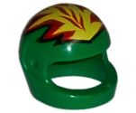 Minifigure, Headgear Helmet Motorcycle (Standard) with Flames Yellow and Red Pattern