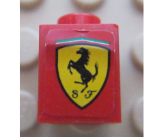 Brick 1 x 1 with Ferrari Logo Pattern (Sticker) - Set 8652