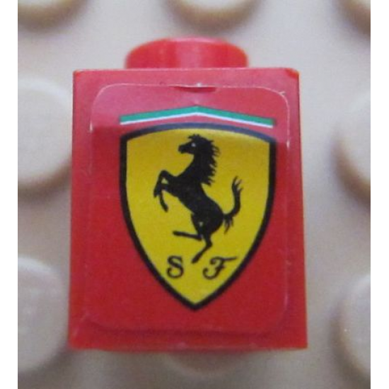 Brick 1 x 1 with Ferrari Logo Pattern (Sticker) - Set 8652