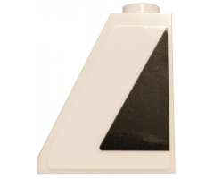 Slope 65 2 x 1 x 2 with Black Triangle on White Background Pattern Model Right Side (Sticker) - Set 75810