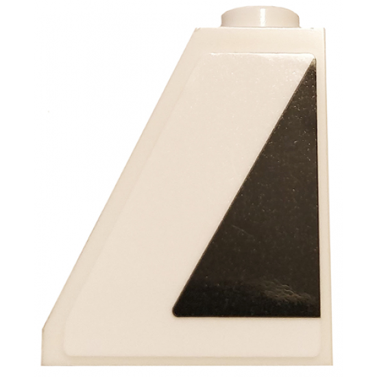 Slope 65 2 x 1 x 2 with Black Triangle on White Background Pattern Model Right Side (Sticker) - Set 75810