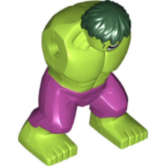 Body Giant, Hulk with Dark Green Hair and Magenta Pants Pattern