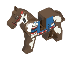Horse with Blue Blanket, Right Side Red Circle Pattern