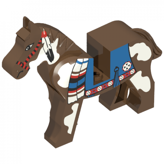 Horse with Blue Blanket, Right Side Red Circle Pattern