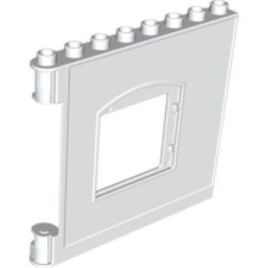Duplo, Building Wall 1 x 8 x 6 Hinge on Left with Window Opening