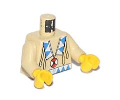 Torso Western Indians Triangles, Red/White Amulet Pattern / Tan Arms / Yellow Hands