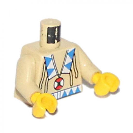 Torso Western Indians Triangles, Red/White Amulet Pattern / Tan Arms / Yellow Hands