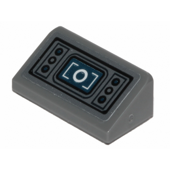 Slope 30 1 x 2 x 2/3 with Dark Blue Monitor and Six Buttons Pattern (Sticker) - Set 75262