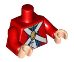 Torso Pirate Imperial Soldier Uniform with Knapsack on Back Pattern / Red Arms / Light Nougat Hands