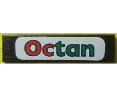 Tile 1 x 4 with Octan on White Background with Rounded Corners Pattern (Sticker) - Set 8440