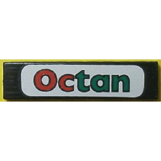 Tile 1 x 4 with Octan on White Background with Rounded Corners Pattern (Sticker) - Set 8440