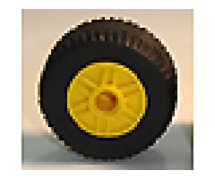 Wheel & Tire Assembly 18mm D. x 14mm with Pin Hole, Fake Bolts and Shallow Spokes with Black Tire 30.4 x 14 Solid (55981 / 58090)
