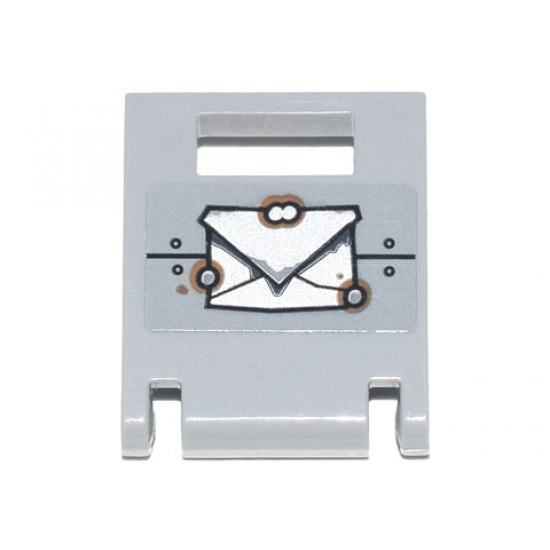 Container Box 2 x 2 x 2 Door with Slot and Handle with Envelope, Metal Plates and Rivets Pattern (Sticker) - Set 70840