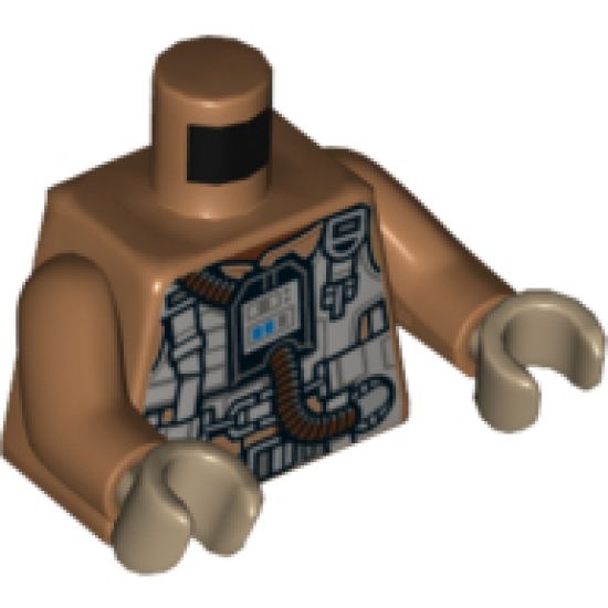 Torso SW Resistance Pilot Flight Suit with Straps and Brown Hose Pattern / Medium Nougat Arms / Dark Tan Hands