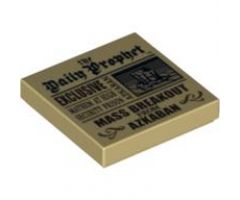 Tile 2 x 2 with Newspaper 'the Daily Prophet', 'EXCLUSIVE PHOTOS', 'MAYHEM AT HIGH SECURITY PRISON', and 'MASS BREAKOUT FROM AZKABAN' Pattern