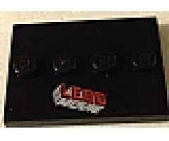 Tile, Modified 3 x 4 with 4 Studs in Center with The LEGO Movie Logo Pattern