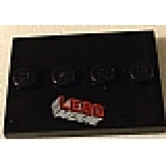 Tile, Modified 3 x 4 with 4 Studs in Center with The LEGO Movie Logo Pattern
