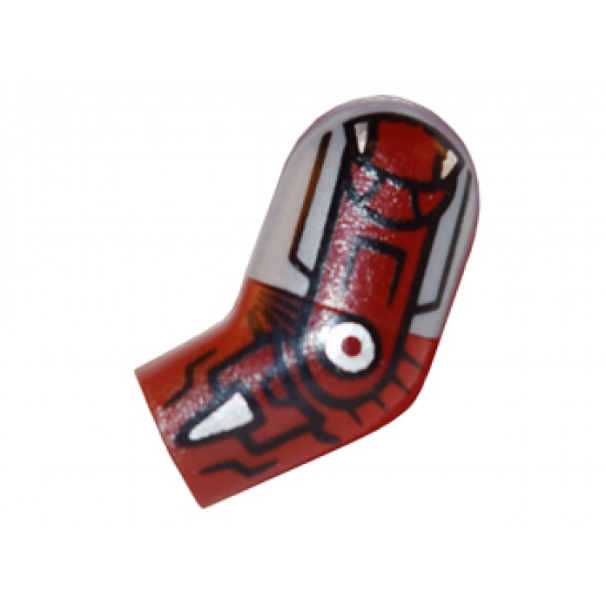 Arm, Left with Flat Silver Shoulder and Iron Man Armor Pattern