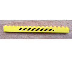 Brick 1 x 16 with Black and Yellow Danger Stripes Pattern (Sticker) - Set 7243