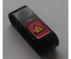 Technic, Liftarm 1 x 3 Thick with Danger Sign with Exclamation Mark Pattern (Sticker) - Set 8289