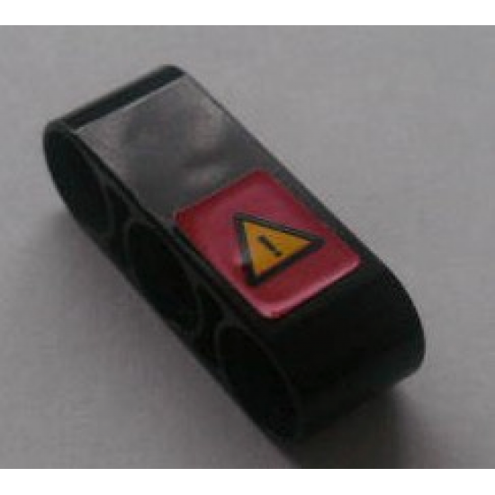 Technic, Liftarm 1 x 3 Thick with Danger Sign with Exclamation Mark Pattern (Sticker) - Set 8289