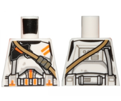 Torso SW Armor Clone Trooper with Orange Markings and Dark Tan Diagonal Belt Pattern