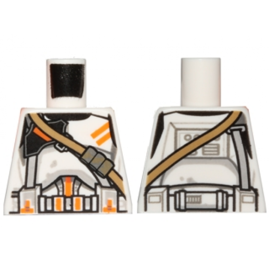 Torso SW Armor Clone Trooper with Orange Markings and Dark Tan Diagonal Belt Pattern