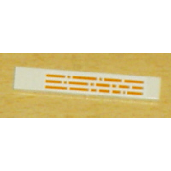 Tile 1 x 6 with Orange Broken Lines Pattern (Sticker) - Set 10129