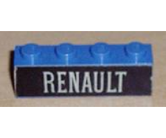 Brick 1 x 4 with White 'RENAULT' Pattern (Sticker) - Set 391