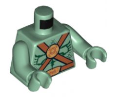 Torso Alien with Muscles Outline, Scales, Belts and Medallion Pattern / Sand Green Arms / Sand Green Hands