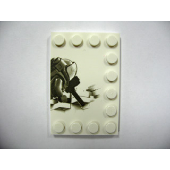 Tile, Modified 4 x 6 with Studs on Edges with Deep Sea Scuba Diver Right Half Pattern