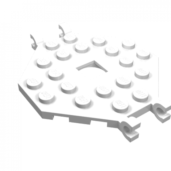 Plate, Modified 6 x 6 Octagonal with Open Center and 4 Clips (Horizontal Grip)