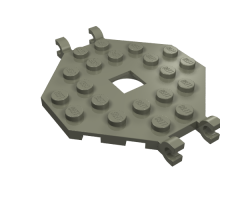 Plate, Modified 6 x 6 Octagonal with Open Center and 4 Clips (Horizontal Grip)